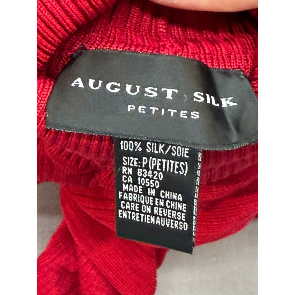 New Women Bloomingdales 100% August Silk Long Sleeve Sweater Turtleneck Size P - Picture 9 of 12